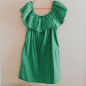 Who What Wear green ruffle dress